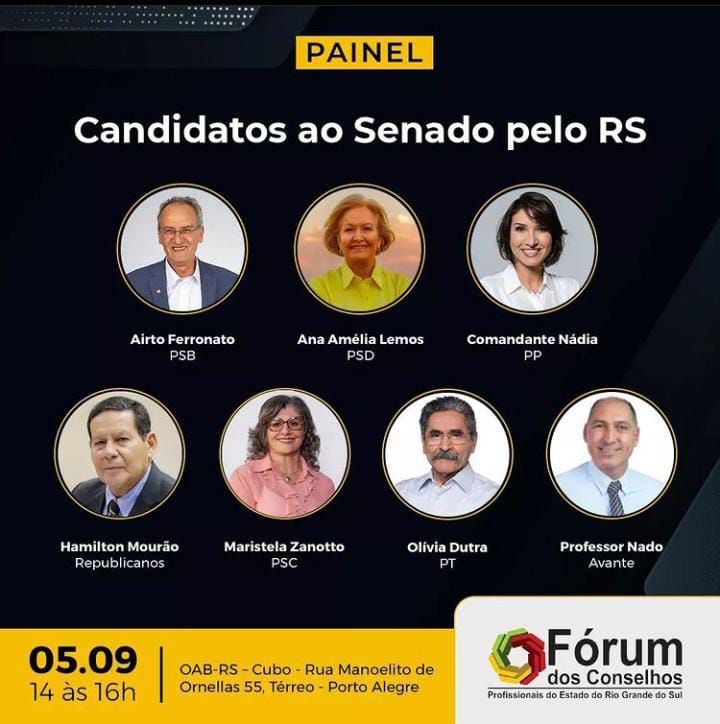 Fórum RS promove painel com candidatos ao Senado 